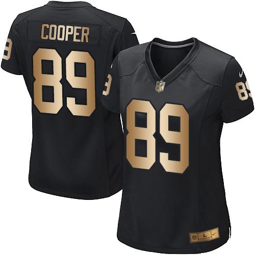 Nike Raiders #89 Amari Cooper Black Team Color Women's Stitched NFL Elite Gold Jersey